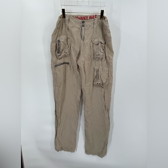 Johnny Was tan cargo pants size 12 - Picture 1 of 6
